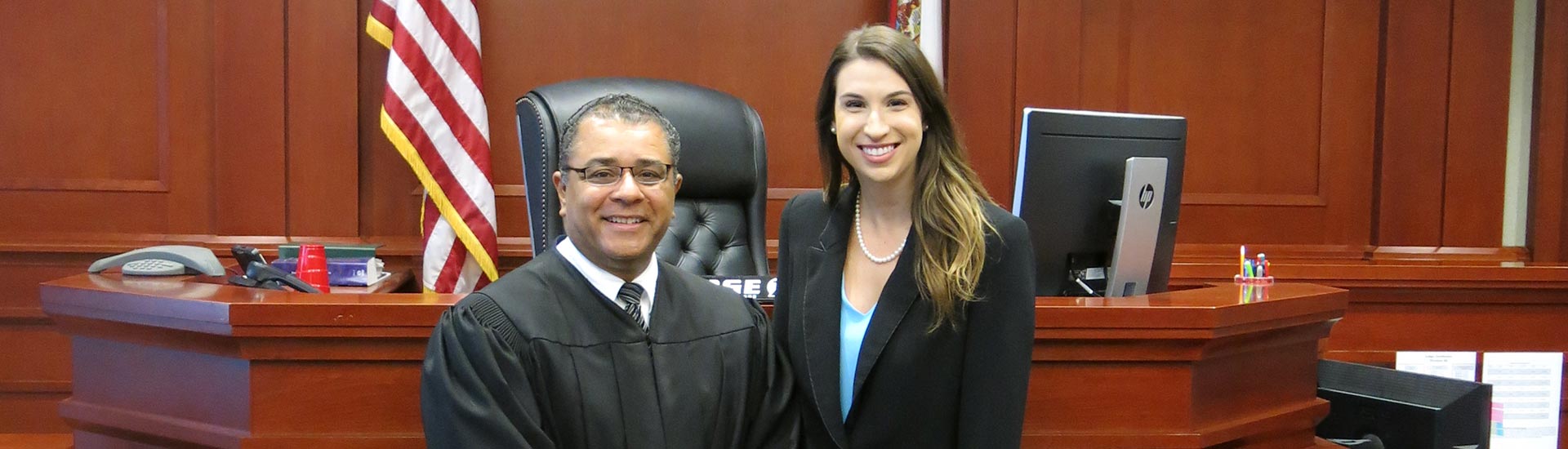 Alyson G. Bryant with Judge in Courtroom